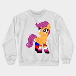 Polyamorous Lesbian Pride Scootaloo Crewneck Sweatshirt